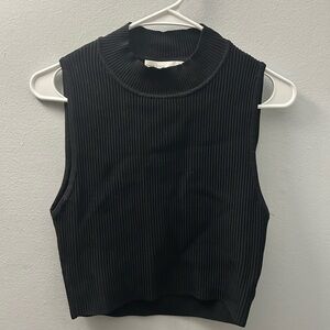 Altar’d State Black Sleeveless Ribbed Top